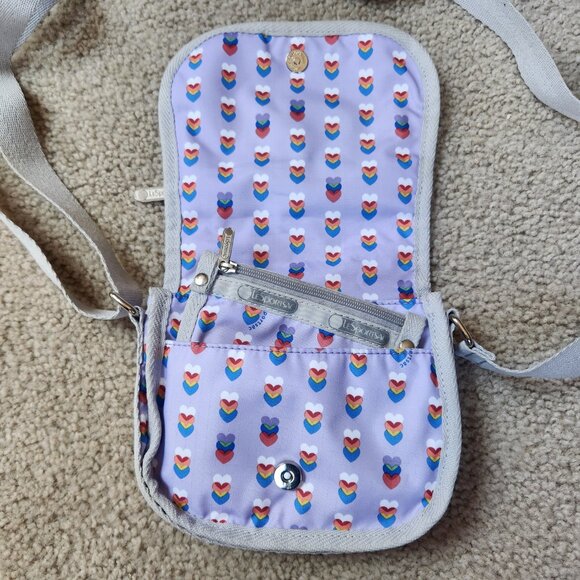 LeSportsac Mini Crossbody bag with matching coin purse Heart Valentine Love - Picture 5 of 9